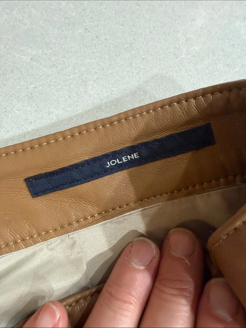 Citizen women's Jolene  Brown Faux Leather Jeans